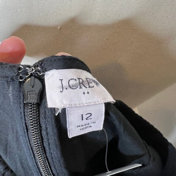 J.Crew $128 V-Neck Midi Dress Size 12 Black BQ043 - Picture 3 of 4